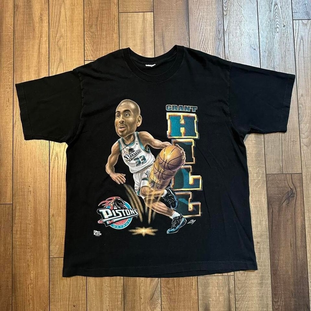 Vintage Detroit Pistons Grant Hill Caricature Pro Player T Shirt Men's‎ 2XL XXL